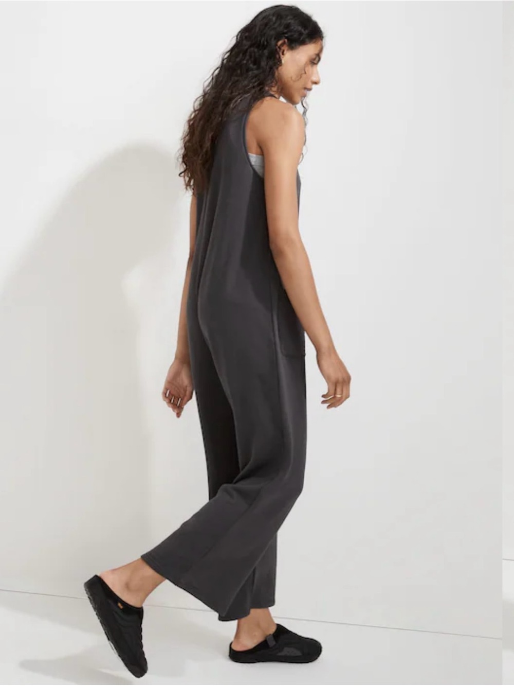 Madewell Superbrushed Pull-On Jumpsuit in color brushed coal- size Xs - Picture 2 of 7